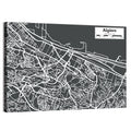 Algiers City Map, Minimal Gray Wall Art