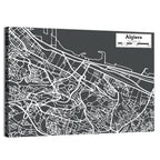 Algiers City Map, Minimal Gray Wall Art