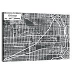 Chicago Street Grid Map Wall Art