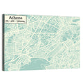 Athens Coastal Map Wall Art