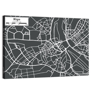 Riga Map Wall Art