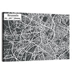 Brussels Street Grid Map Wall Art
