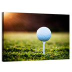 Golf Ball on Tee at Sunset Wall Art