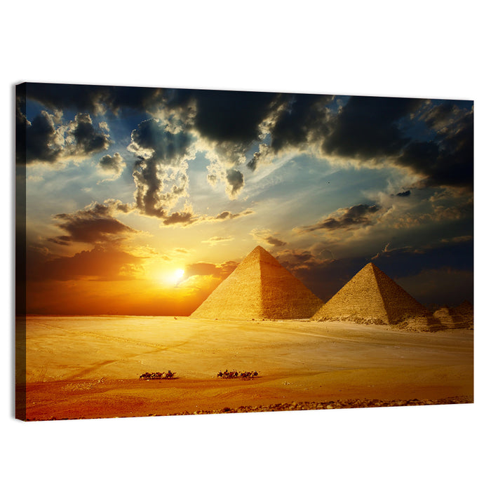 Great Pyramids of Giza at Dusk Wall Art as a canvas print