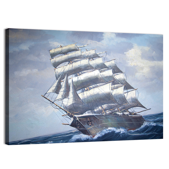 Antique Sailing Ship at Sea Wall Art as a canvas print
