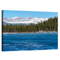 Boathouse on Frozen Lake Louise Wall Art