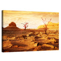 Skeletal Trees in Golden Desert Wall Art