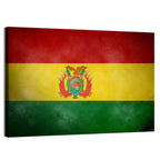 Vintage Bolivian Flag with Coat of Arms Wall Art
