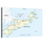 Nova Scotia Nautical Map Wall Art
