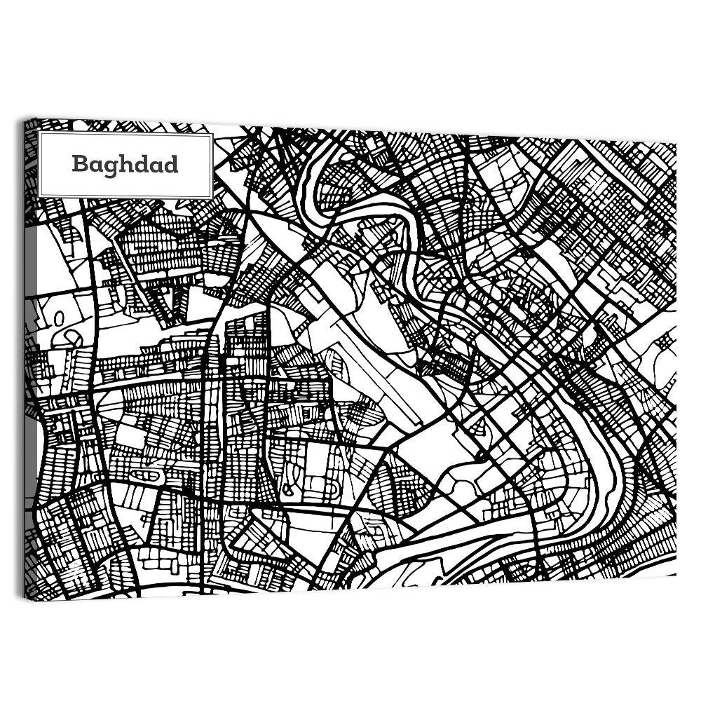 Baghdad Geometric Map Wall Art