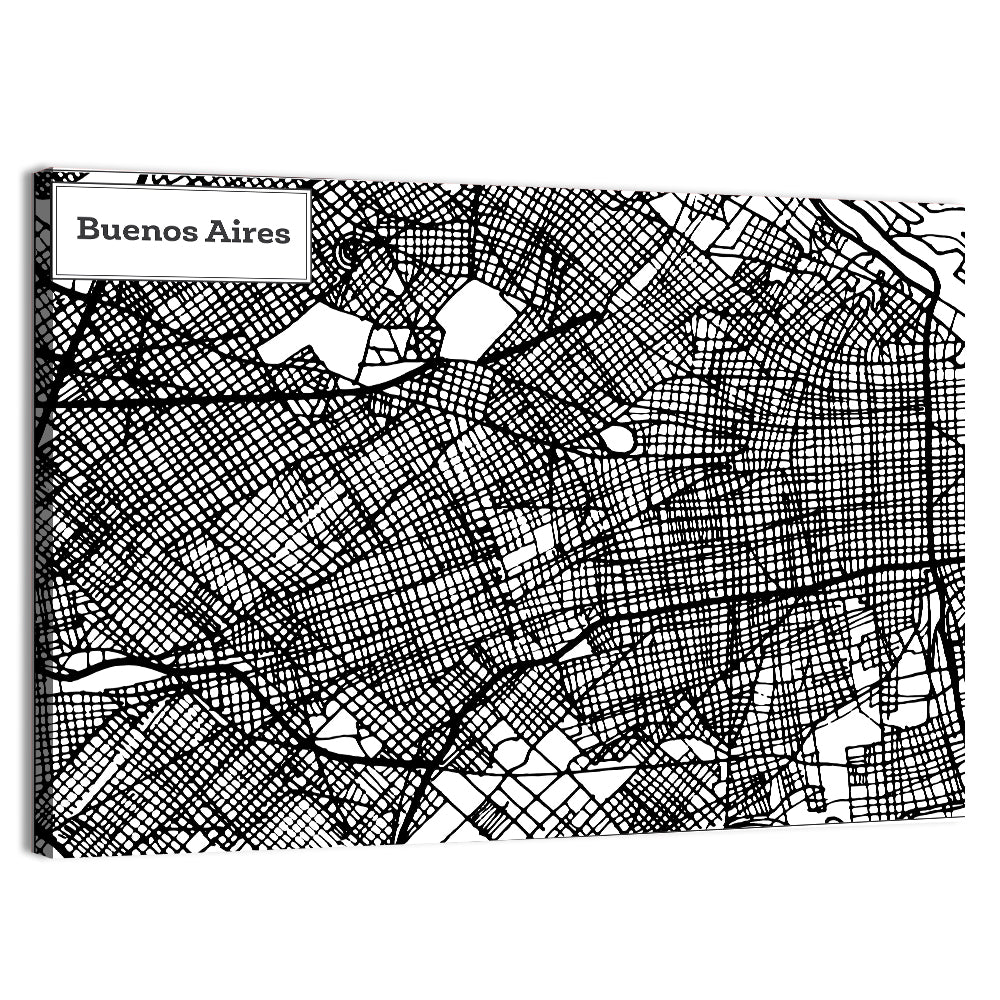 Buenos Aires Street Grid Map Wall Art