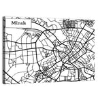 Minsk Street Grid Map Wall Art