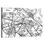 Kiev Street Grid Map Wall Art