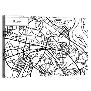 Kiev City Map Wall Art