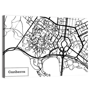 Canberra City Map Wall Art