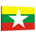 Myanmar Flag with Central Star Wall Art