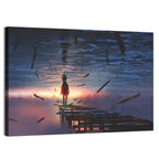 Surreal Sunset Over Mirrored Lake Wall Art