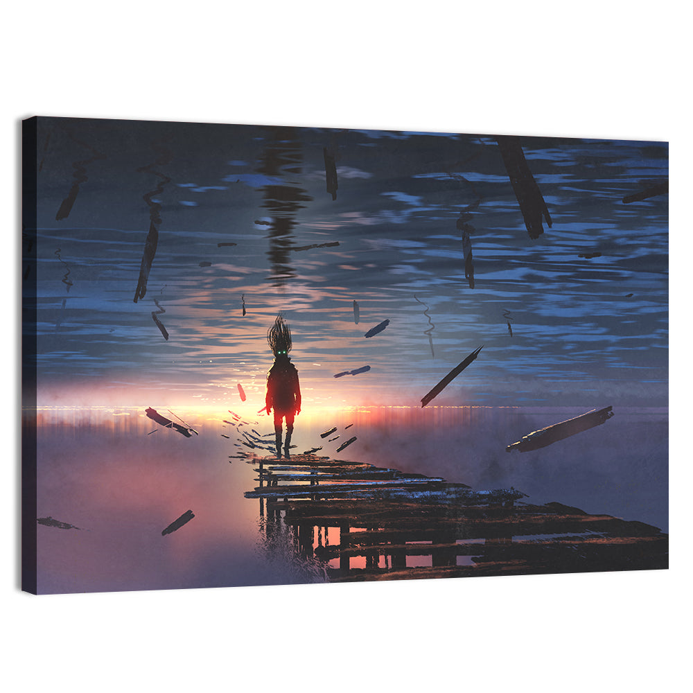 Surreal Sunset Over Mirrored Lake Wall Art
