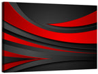 Layered Wavy Forms in Red and Black Wall Art
