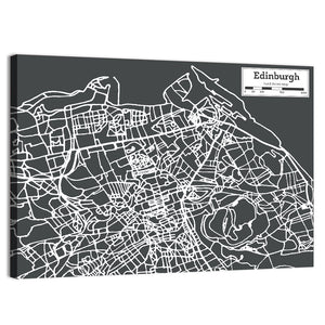 Edinburgh City Map Wall Art