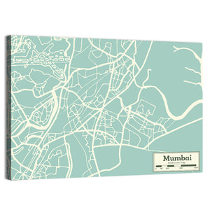 Mumbai City Map Wall Art