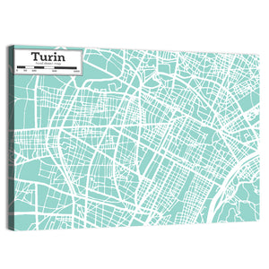 Turin City Map Wall Art