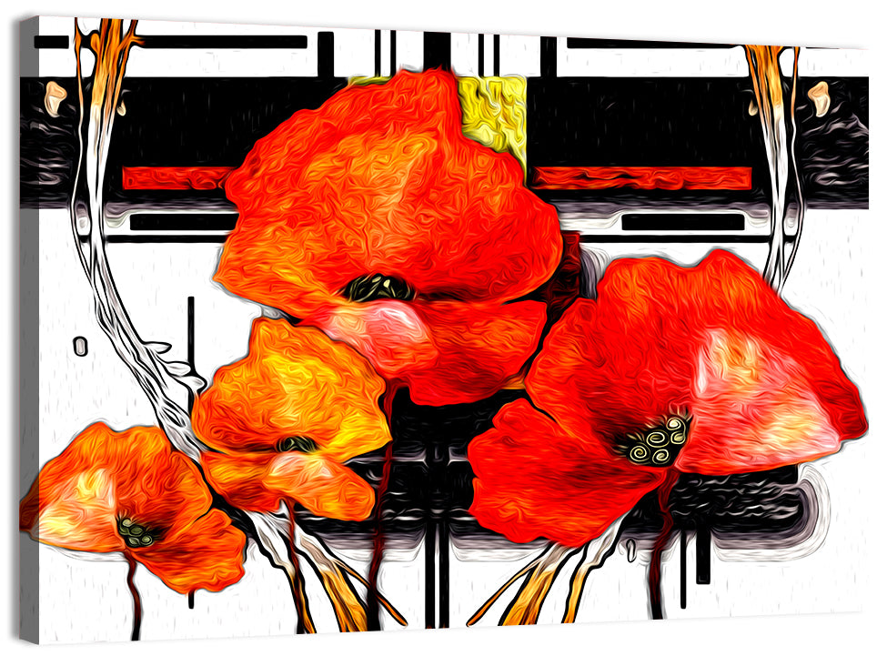 Poppy Closeup Abstract Wall Art