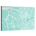 Saint Petersburg Teal City Map Wall Art