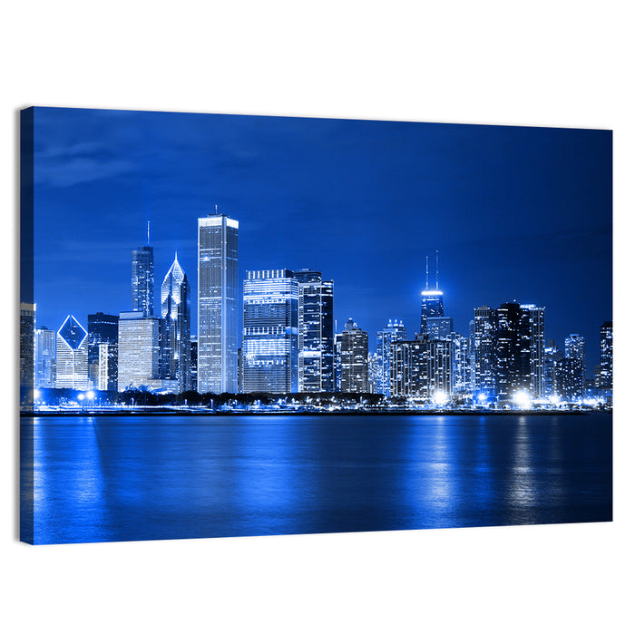 Chicago Financial District Skyline Wall Art as a canvas print