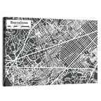 Barcelona Street Grid Map Wall Art