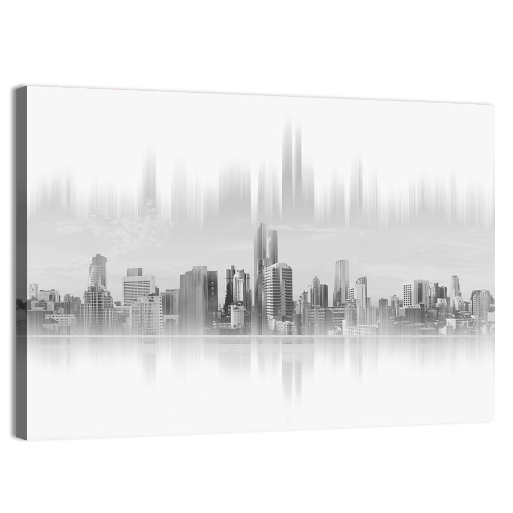 Abstract Skyscraper Reflection Wall Art, canvas print, landscape