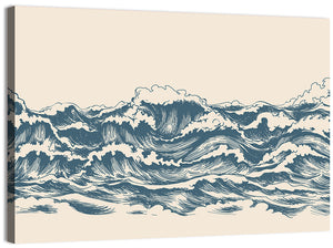 Sea Waves Sketch Wall Art
