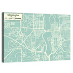 Olympia Street Network Map Wall Art