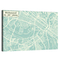 Richmond Teal City Map Wall Art