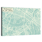 Richmond Teal City Map Wall Art