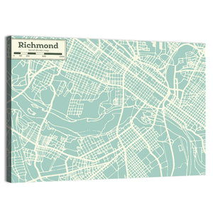 Richmond City Map Wall Art