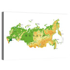 Russia Topographic Relief Map Wall Art