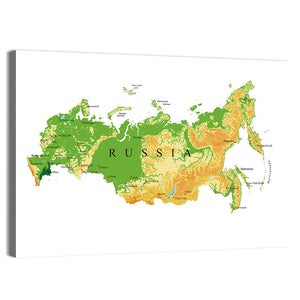 Russia Relief Map Wall Art