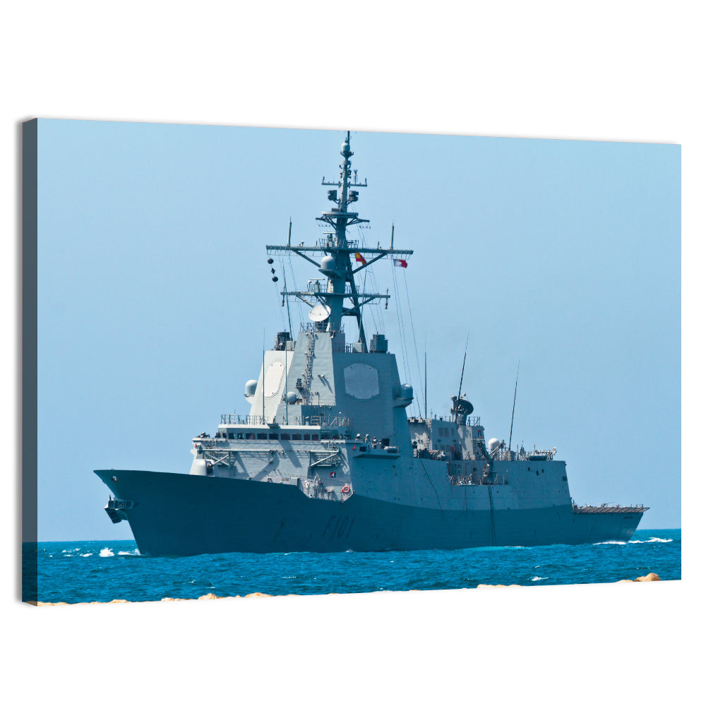 Alvaro De Bazan F-101 Frigate at Sea Wall Art, canvas print, landscape