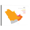 Gcc Countries Map Wall Art