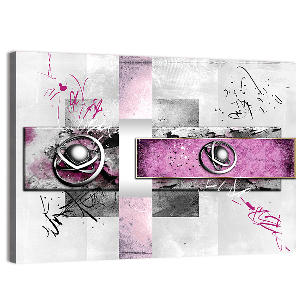 Magenta Orbital Spheres Wall Art