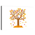 Autumn Tree with Perching Birds Wall Art