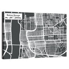 Baton Rouge Street Grid Map Wall Art