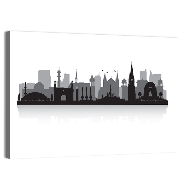 Karachi Skyline Silhouette Wall Art as a canvas print