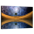 Solitary Tree Beneath Spiral Galaxy Wall Art