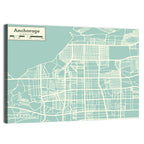 Anchorage, Alaska Map Wall Art