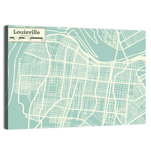 Louisville Kentucky City Map Wall Art