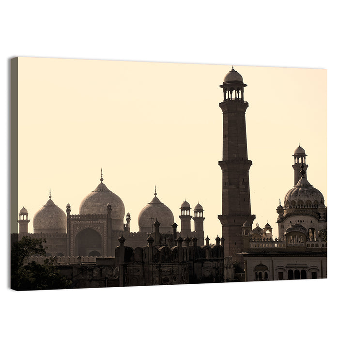 Badshahi Mosque Silhouette Wall Art as a canvas print