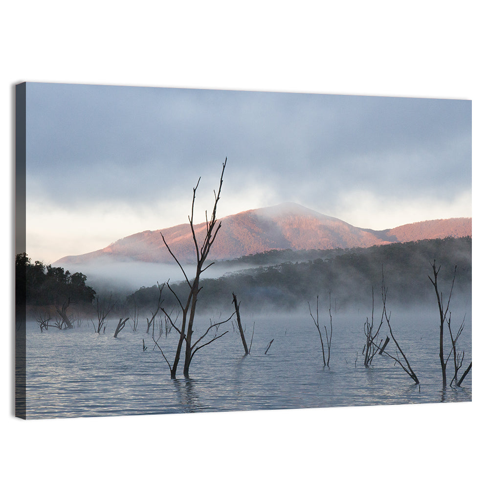 Lake Eildon Morning Mist Wall Art, canvas print, landscape
