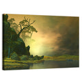 Misty Lake at Dusk Wall Art